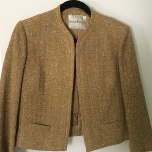 Vintage Evan Picone caramel textured wool blazer